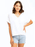 Honora Gauze V-Neck Top